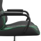vidaXL Silla gaming con masaje cuero sintético verde y negro vidaXL Silla gaming con masaje cuero sintético verde y negro