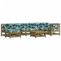 vidaXL Juego de muebles jardín 8 pzas y cojines madera pino impregnada