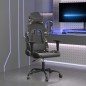 vidaXL Silla gaming de masaje cuero sintético negro y camuflaje vidaXL Silla gaming de masaje cuero sintético negro y camuflaje