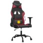 vidaXL Silla gaming de masaje cuero sintético negro y rojo vino tinto vidaXL Silla gaming de masaje cuero sintético negro y rojo vino tinto
