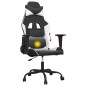 vidaXL Silla gaming de masaje cuero sintético negro y blanco vidaXL Silla gaming de masaje cuero sintético negro y blanco