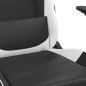 vidaXL Silla gaming de masaje cuero sintético negro y blanco vidaXL Silla gaming de masaje cuero sintético negro y blanco