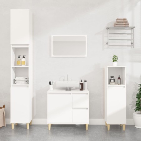 vidaXL Set de muebles de baño 3 piezas madera contrachapada blanco