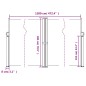 vidaXL Toldo lateral retráctil azul 180x1200 cm vidaXL Toldo lateral retráctil azul 180x1200 cm