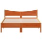 vidaXL Estructura cama con cabecero madera pino marrón cera 160x200 cm