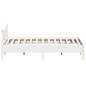 vidaXL Estructura de cama con cabecero madera de pino blanco 150x200cm vidaXL Estructura de cama con cabecero madera de pino blanco 150x200cm