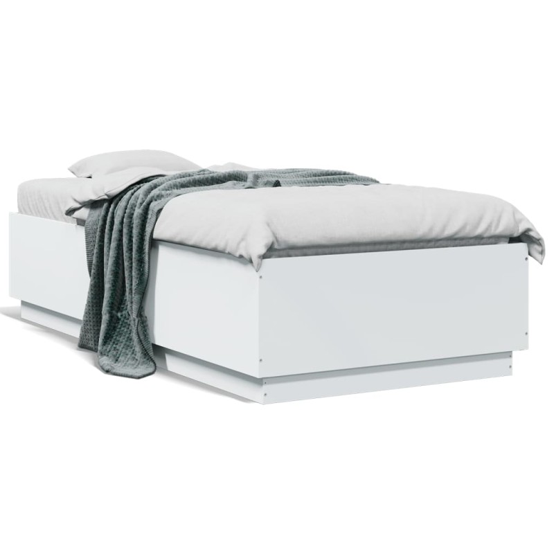 vidaXL Estructura de cama madera de ingeniería blanca 75x190 cm vidaXL Estructura de cama madera de ingeniería blanca 75x190 cm