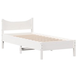 vidaXL Estructura de cama madera maciza de pino blanco 100x200 cm