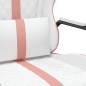 vidaXL Silla gaming cuero sintético blanco y rosa vidaXL Silla gaming cuero sintético blanco y rosa