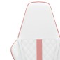 vidaXL Silla gaming cuero sintético blanco y rosa vidaXL Silla gaming cuero sintético blanco y rosa