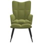 vidaXL Silla de relajación con reposapiés terciopelo verde claro vidaXL Silla de relajación con reposapiés terciopelo verde claro