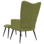 vidaXL Silla de relajación con reposapiés terciopelo verde claro vidaXL Silla de relajación con reposapiés terciopelo verde claro