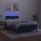 vidaXL Cama box spring colchón y LED terciopelo azul oscuro 120x200 cm vidaXL Cama box spring colchón y LED terciopelo azul oscuro 120x200 cm
