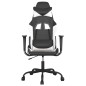 vidaXL Silla gaming cuero sintético negro y blanco vidaXL Silla gaming cuero sintético negro y blanco