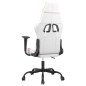 vidaXL Silla gaming cuero sintético blanco y rosa