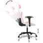 vidaXL Silla gaming cuero sintético blanco y rosa