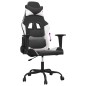 vidaXL Silla gaming cuero sintético negro y blanco vidaXL Silla gaming cuero sintético negro y blanco