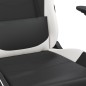 vidaXL Silla gaming cuero sintético negro y blanco vidaXL Silla gaming cuero sintético negro y blanco