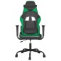 vidaXL Silla gaming cuero sintético negro y verde vidaXL Silla gaming cuero sintético negro y verde