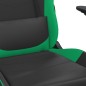 vidaXL Silla gaming cuero sintético negro y verde vidaXL Silla gaming cuero sintético negro y verde