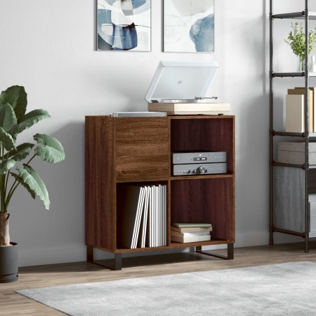 vidaXL Mueble discos madera contrachapada roble marrón 84,5x38x89 cm