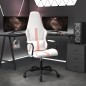vidaXL Silla gaming con masaje cuero sintético rosa y blanco vidaXL Silla gaming con masaje cuero sintético rosa y blanco