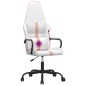 vidaXL Silla gaming con masaje cuero sintético rosa y blanco vidaXL Silla gaming con masaje cuero sintético rosa y blanco