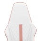 vidaXL Silla gaming con masaje cuero sintético rosa y blanco vidaXL Silla gaming con masaje cuero sintético rosa y blanco