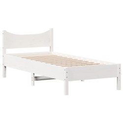 vidaXL Estructura de cama madera maciza de pino blanco 90x200 cm