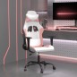 vidaXL Silla gaming de masaje cuero sintético blanco y rosa vidaXL Silla gaming de masaje cuero sintético blanco y rosa