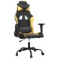 vidaXL Silla gaming de masaje cuero sintético negro y dorado vidaXL Silla gaming de masaje cuero sintético negro y dorado