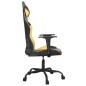 vidaXL Silla gaming de masaje cuero sintético negro y dorado vidaXL Silla gaming de masaje cuero sintético negro y dorado