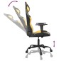 vidaXL Silla gaming de masaje cuero sintético negro y dorado vidaXL Silla gaming de masaje cuero sintético negro y dorado
