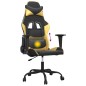 vidaXL Silla gaming de masaje cuero sintético negro y dorado vidaXL Silla gaming de masaje cuero sintético negro y dorado