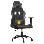vidaXL Silla gaming de masaje cuero sintético negro y gris vidaXL Silla gaming de masaje cuero sintético negro y gris