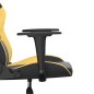 vidaXL Silla gaming de masaje cuero sintético negro y dorado vidaXL Silla gaming de masaje cuero sintético negro y dorado