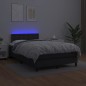 vidaXL Cama box spring con colchón LED cuero sintético negro 120x190cm
