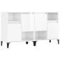 vidaXL Aparadores 2 uds madera contrachapada blanco brillo 60x35x70 cm vidaXL Aparadores 2 uds madera contrachapada blanco brillo 60x35x70 cm