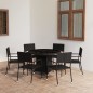 vidaXL Juego de comedor para jardín 7 piezas ratán sintético negro vidaXL Juego de comedor para jardín 7 piezas ratán sintético negro