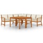 vidaXL Juego comedor jardín y cojines 7 piezas madera maciza acacia vidaXL Juego comedor jardín y cojines 7 piezas madera maciza acacia