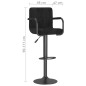 vidaXL Taburete de cocina de terciopelo negro vidaXL Taburete de cocina de terciopelo negro