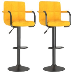 vidaXL Taburetes de cocina 2 unidades terciopelo amarillo mostaza