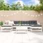 vidaXL Juego de muebles jardín 7 piezas y cojines madera maciza blanco vidaXL Juego de muebles jardín 7 piezas y cojines madera maciza blanco