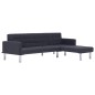 vidaXL Sofá cama en forma de L poliéster gris oscuro vidaXL Sofá cama en forma de L poliéster gris oscuro