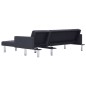 vidaXL Sofá cama en forma de L poliéster gris oscuro vidaXL Sofá cama en forma de L poliéster gris oscuro