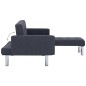 vidaXL Sofá cama en forma de L poliéster gris oscuro vidaXL Sofá cama en forma de L poliéster gris oscuro