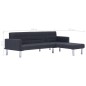 vidaXL Sofá cama en forma de L poliéster gris oscuro vidaXL Sofá cama en forma de L poliéster gris oscuro