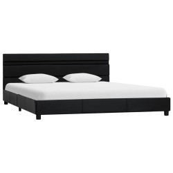 vidaXL Estructura de cama con LED cuero sintético negro 160x200 cm