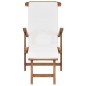 vidaXL Tumbona con cojín blanco crema madera maciza de teca vidaXL Tumbona con cojín blanco crema madera maciza de teca