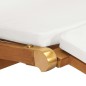 vidaXL Tumbona con cojín blanco crema madera maciza de teca vidaXL Tumbona con cojín blanco crema madera maciza de teca